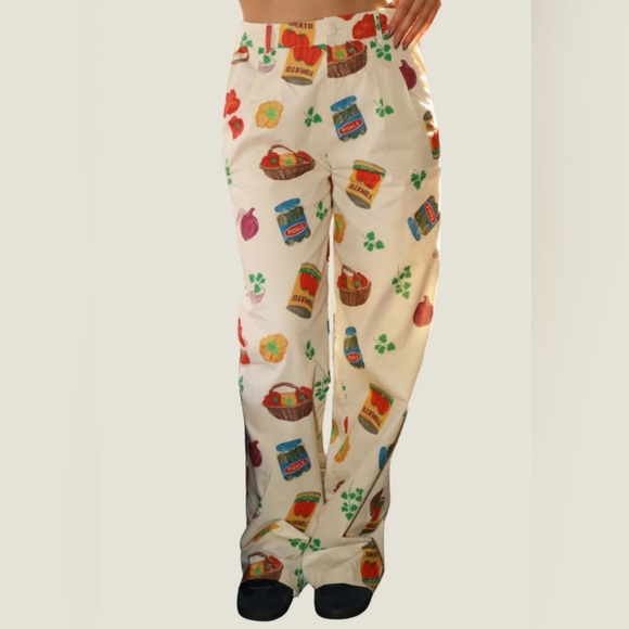 Bailey Rose Pants - Bailey Roses Gah Italian print Summer tomatoes Pants Size M Urban Outfitters 🥖